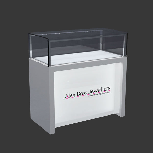 S116 Jewellery Counter Showcase With Front logo Lighting Panel