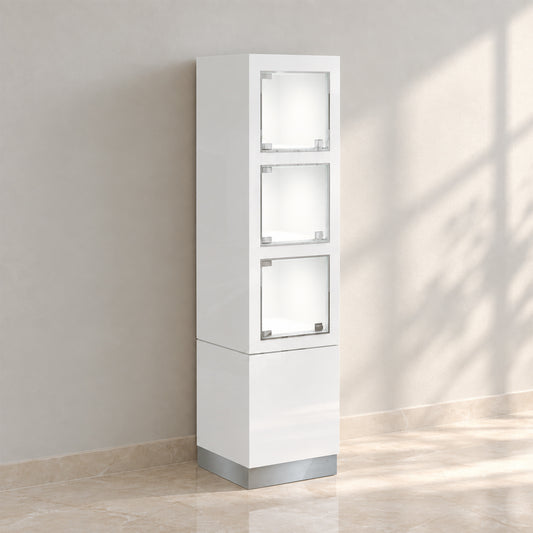 CA14011 White Lighted Display Cabinet Wall Display Case