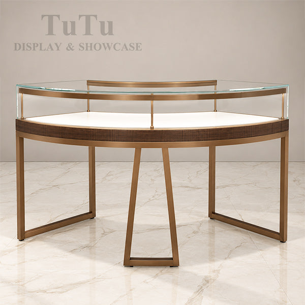 DM130 Curved Counter Display Case for Jewelry Lighted