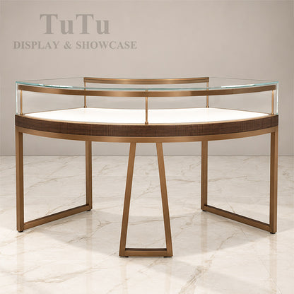 DM130 Curved Counter Display Case for Jewelry Lighted