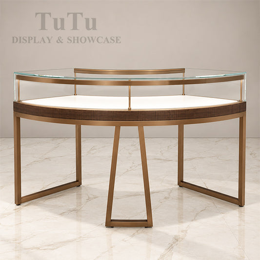 DM130 Curved Counter Display Case for Jewelry Lighted