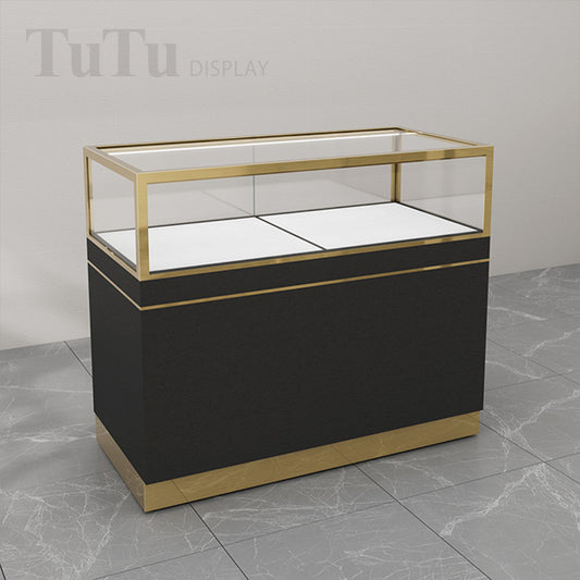 DM142 Brass Finish Display Counter Glass Case Base Cabinet