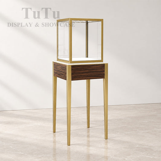 DM166 Wooden Marble Jewelry Tower Display Case