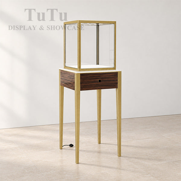 DM166 Wooden Marble Jewelry Tower Display Case