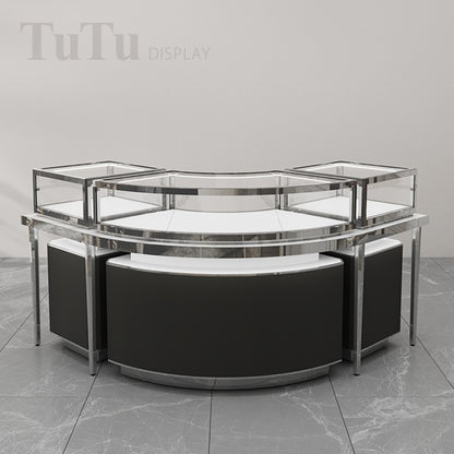 DM173 Curved Jewelry Display Showcase