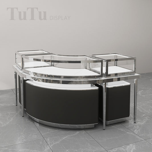 DM173 Curved Jewelry Display Showcase
