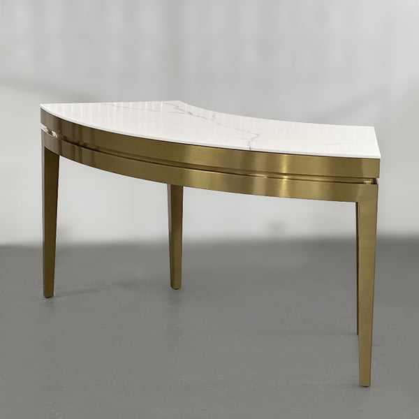 TBL010(DM192) Curved Metal Table with Marble Top