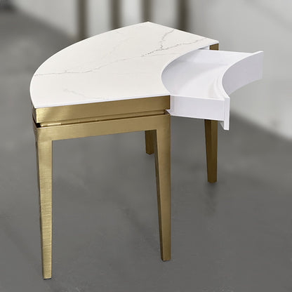 TBL010(DM192) Curved Metal Table with Marble Top