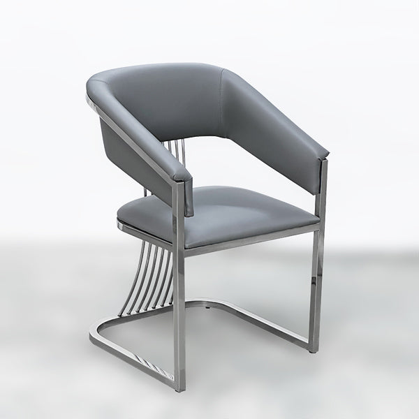 DM212 Grey Hand Chair Metal Base