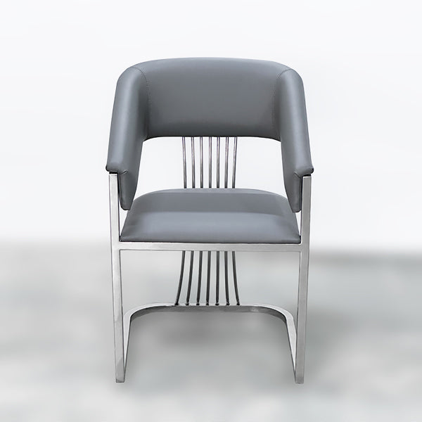 DM212 Grey Hand Chair Metal Base