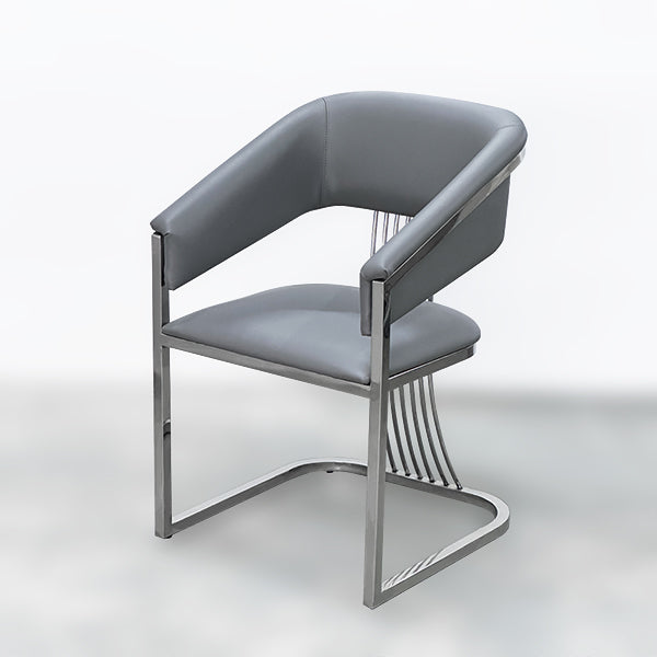 DM212 Grey Hand Chair Metal Base