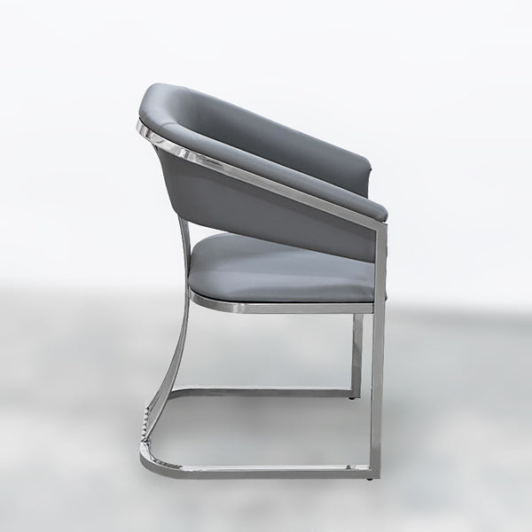 DM212 Grey Hand Chair Metal Base