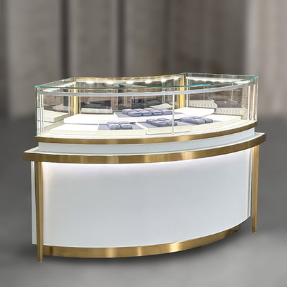 DM237 Luxury Store Curved Counter Display Cabinet