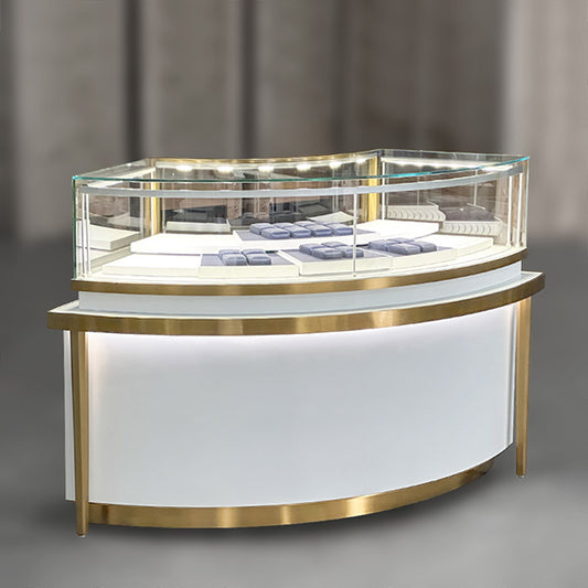 DM237 Luxury Store Curved Counter Display Cabinet