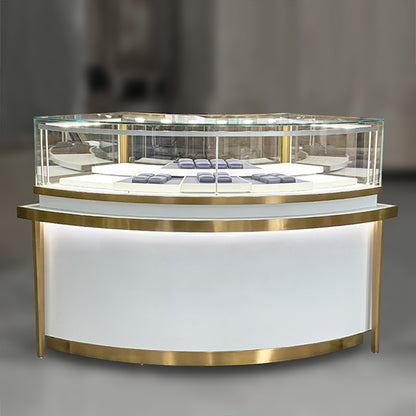 DM237 Luxury Store Curved Counter Display Cabinet