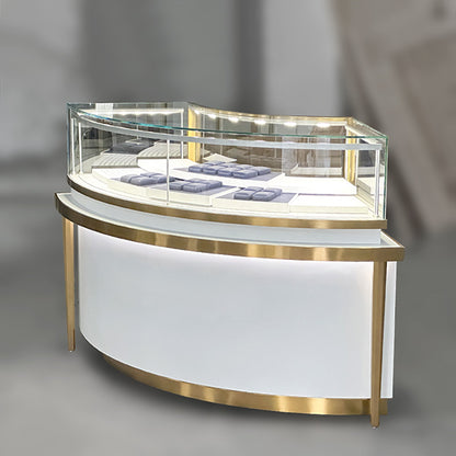 DM237 Luxury Store Curved Counter Display Cabinet