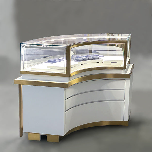 DM237 Luxury Store Curved Counter Display Cabinet