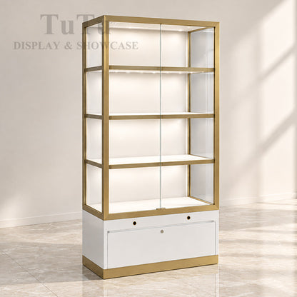 DM261 Upright Glass Display Wall Showcase Cabinet Lighted