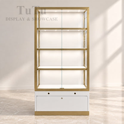 DM261 Upright Glass Display Wall Showcase Cabinet Lighted