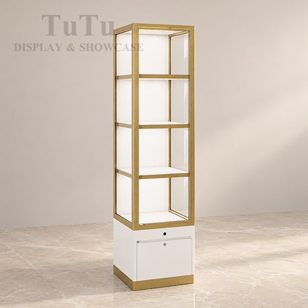 DM262 Tower Glass Display Wall Showcase Cabinet Lighted