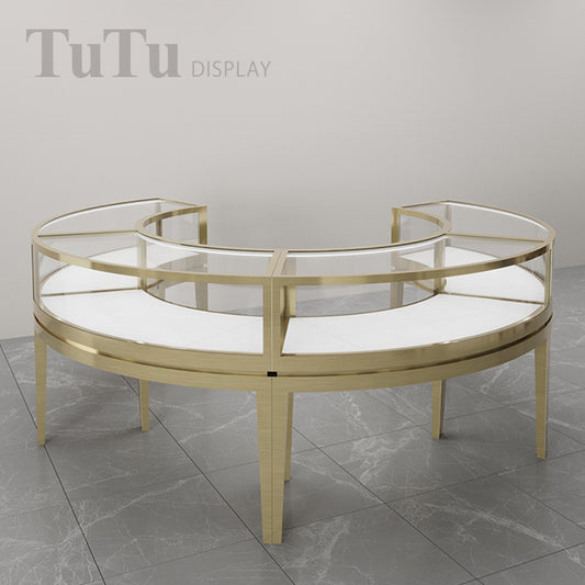 DM264 Curved Counter Display Case Set Metal Showcase