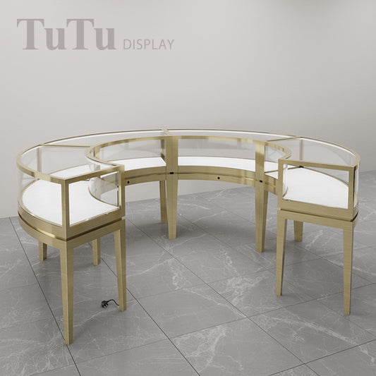 DM264 Curved Counter Display Case Set Metal Showcase