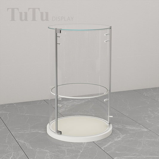 DM267 Round Glass Jewellery Display Case Lighted