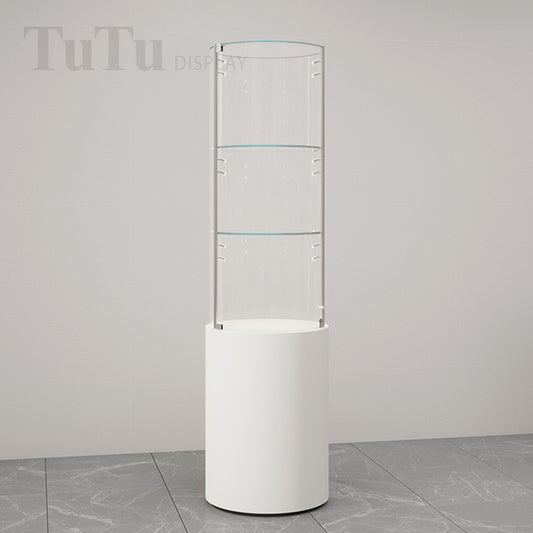 DM268 Round Glass Jewellery Display Case Lighted