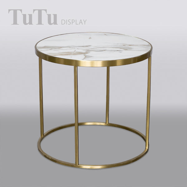 DM321 Round Marble Top Table with Metal Leg