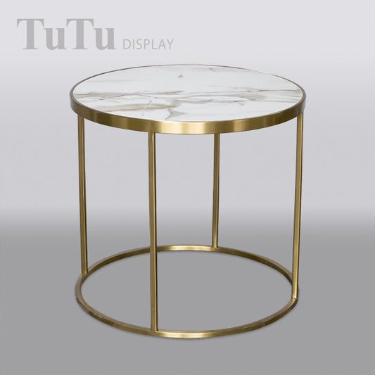 DM321 Round Marble Top Table with Metal Leg