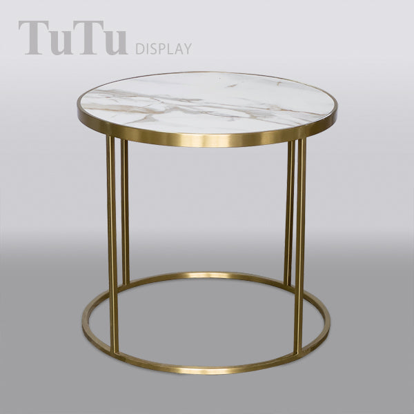 DM321 Round Marble Top Table with Metal Leg