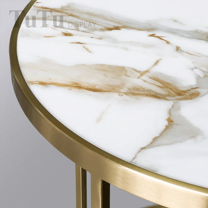 DM321 Round Marble Top Table with Metal Leg