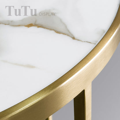 DM321 Round Marble Top Table with Metal Leg