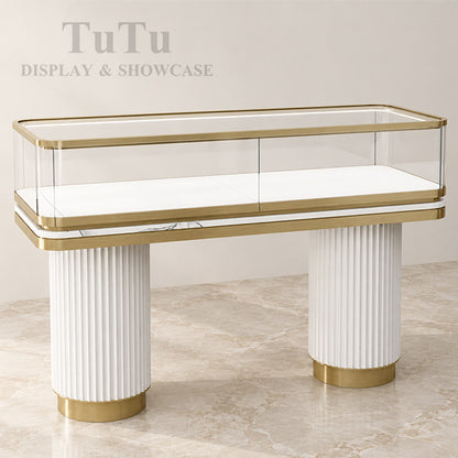 DM337 Jewellery Filleted Corner Glass Counter Showcase