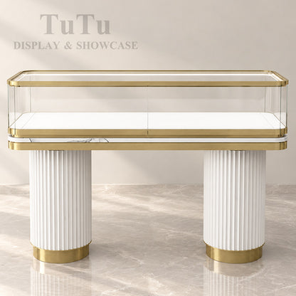 DM337 Jewellery Filleted Corner Glass Counter Showcase