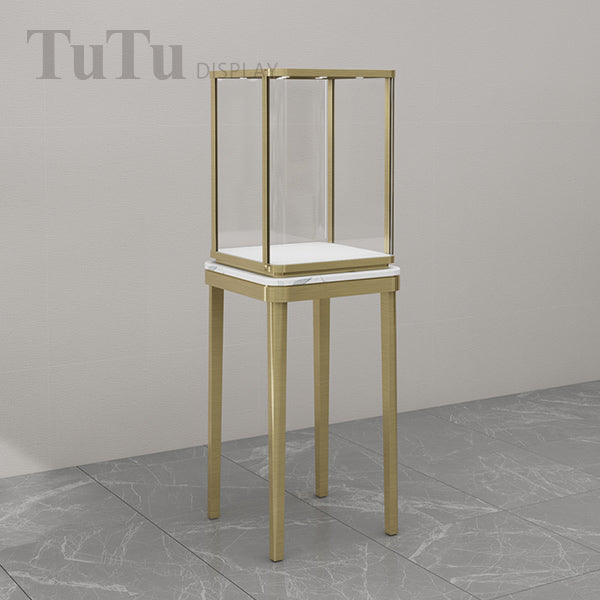 DM342 Metal Filleted Corner Glass Tower Showcase