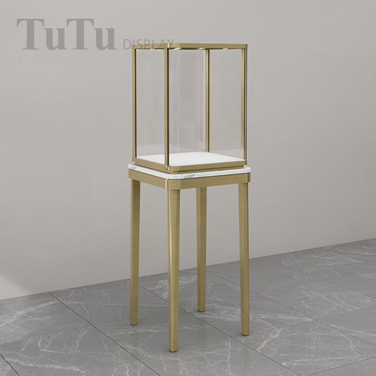 DM342 Metal Filleted Corner Glass Tower Showcase
