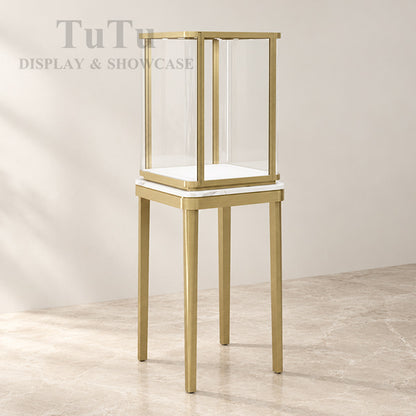 DM342 Metal Filleted Corner Glass Tower Showcase