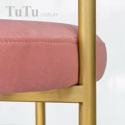 DM356 Velvet Upholstered Metal Chair with Round Seat