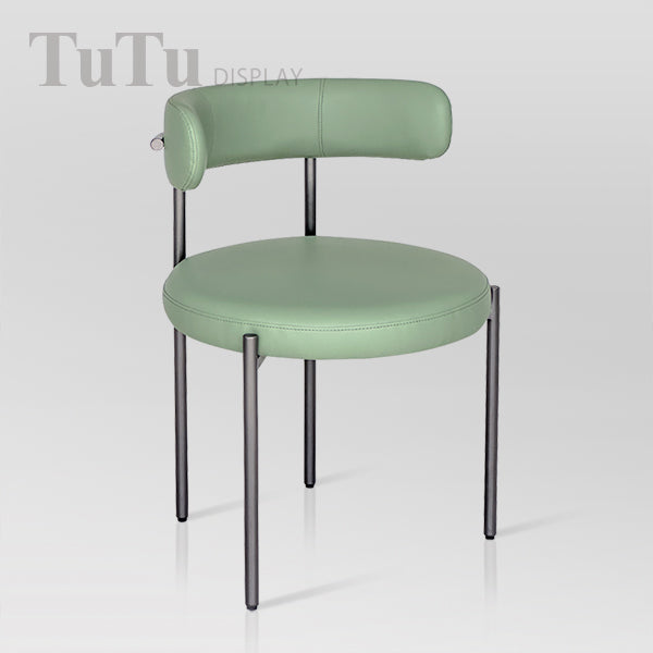 DM359 Upholstered Metal Chair with PU Leather Seat
