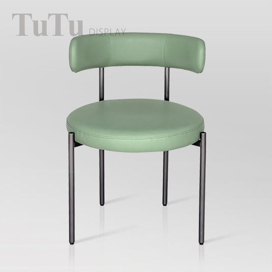 DM359 Upholstered Metal Chair with PU Leather Seat