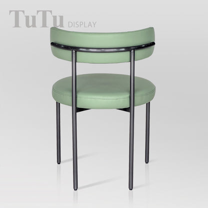 DM359 Upholstered Metal Chair with PU Leather Seat