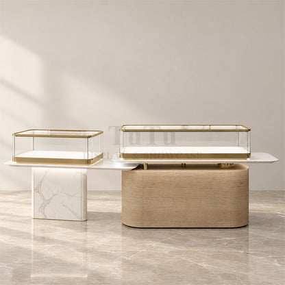 DM389 Jewellery Display Lighting Counter Showcase Set Metal Frame