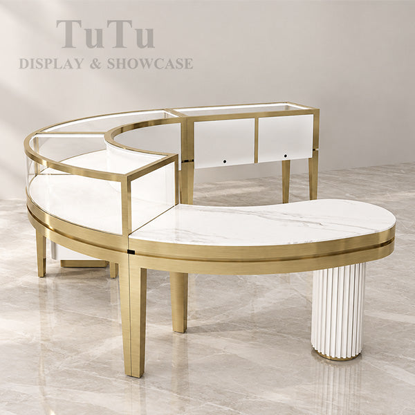 DM285 Jewellery Display Case Set Curved Kiosk
