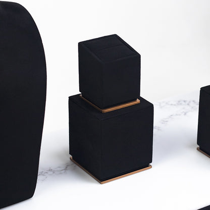 DS058 Black Jewellery Display Stand Set with Marble
