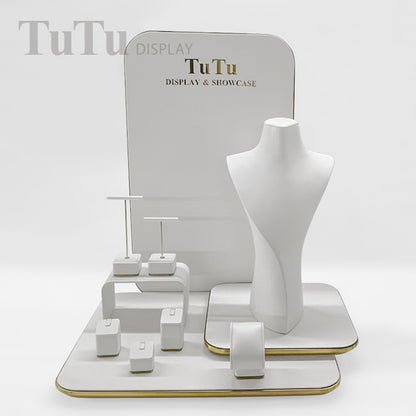 DS393 White Jewellery Display Stand Set