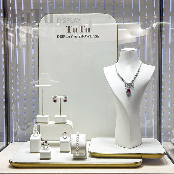 DS393 White Jewellery Display Stand Set