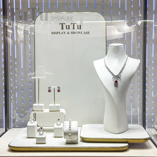 DS393 White Jewellery Display Stand Set