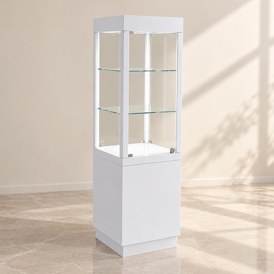 FA04 Tower Display Cabinet with Glass shelves