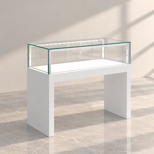 FA06 Glass Top Jewelry Display Case with Lock w/ Countertop Showcase